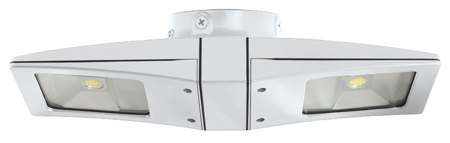 CLED2X10BBW/PCS Canopy Lighting With 120 V AC Swivel Photocell, Back Box, (2) Lamp, 25 W Fixture, 120/208/240/277 V AC, White Housing