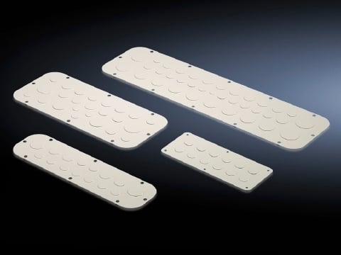 2562100 SZ Series Gland Plate With Metric Knockout, Carbon Steel, Light Gray