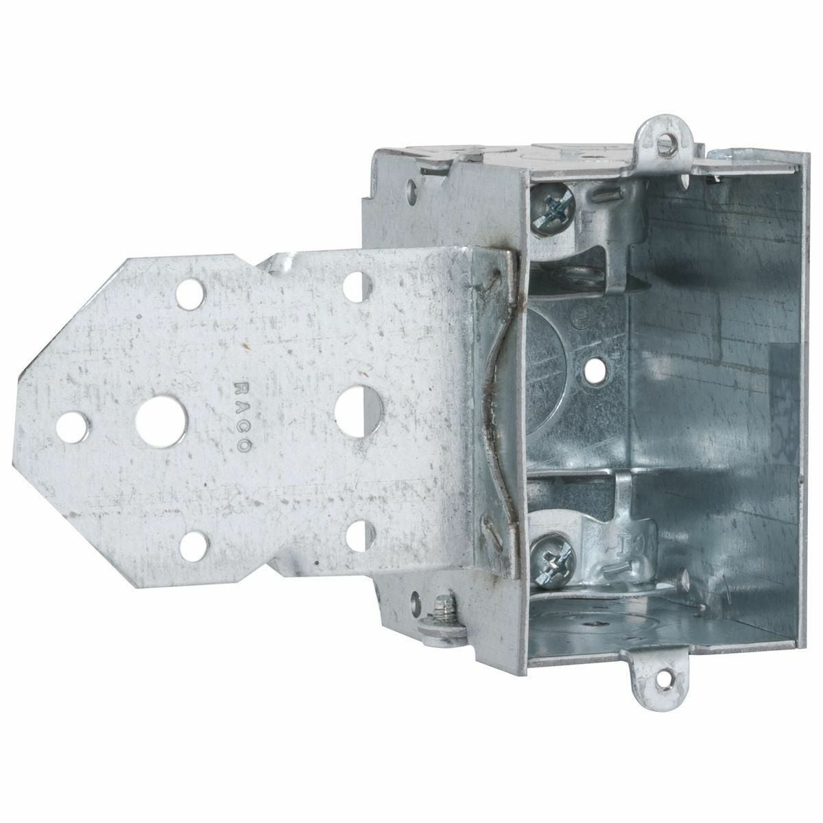 522 Gangable Switch Box, Steel, 12.5 cu-in Capacity, 1 Gangs, 1 Outlets, 7 Knockouts, 5.05 in H x 3.38 in W x 2.5 in D