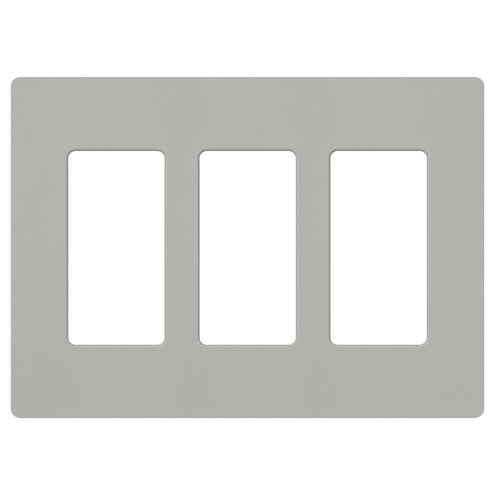SC-3-PB Claro Wall Plate for Decorator-Style Dimmers, Switches, and Outlets, 3 Gang, Satin, Pebble