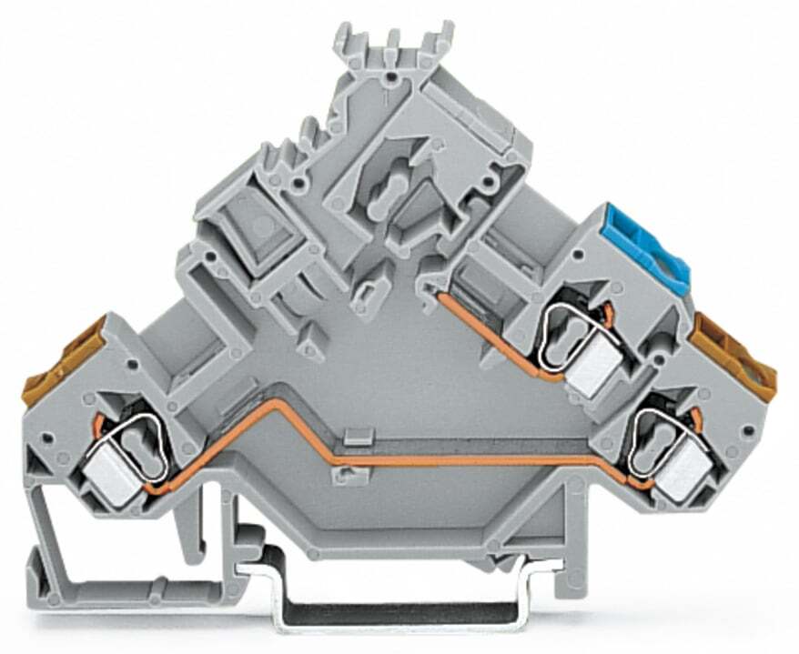 280-562 280 2-Conductor Terminal Block, 400 V, 20 A, 28 to 12 AWG Wire, 3 Poles, DIN Rail Mounting
