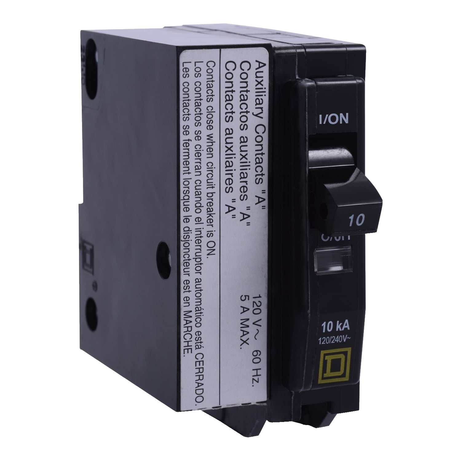 QO1201200 Type QO Standard Miniature Circuit Breaker, 120/240 V AC, 20 A, 10 kA Interrupt, 1 Poles, Thermal Magnetic Trip