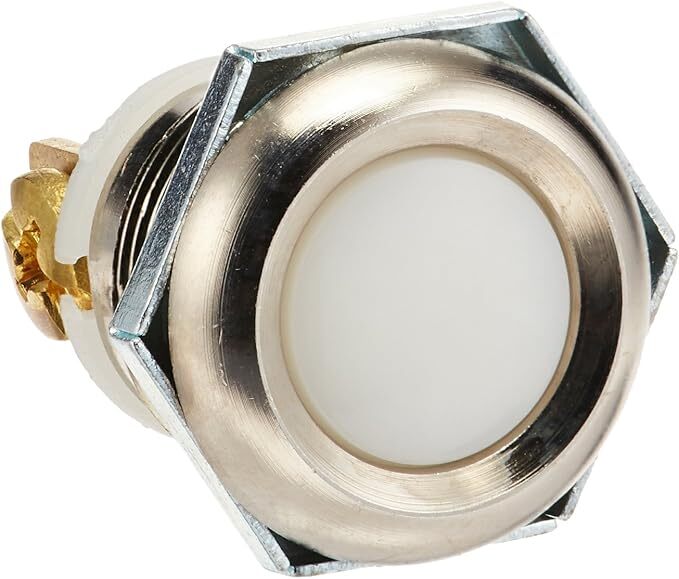 691-W 690 Low Voltage Non-Illuminated Pushbutton, 3/4 in Dia x 1 in H, 1NO Contact, Flush Operator, White