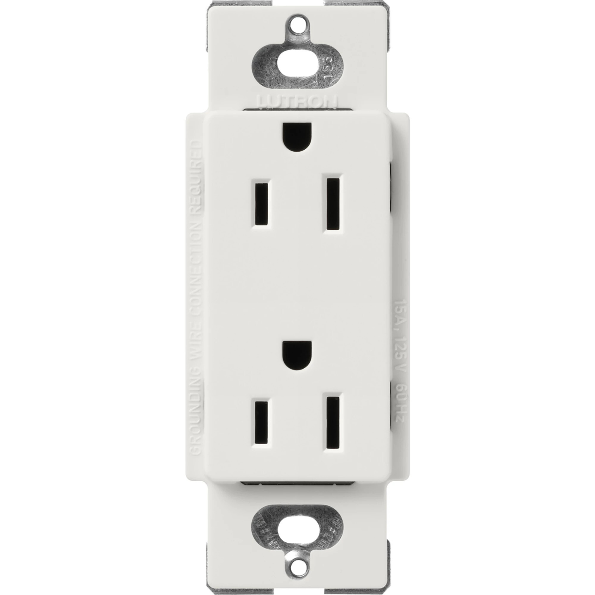 SCR-15-LG Claro Duplex Receptacle, Decorator-Style Outlet, 15 Amp, Satin, Lunar Gray