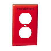 80703-RE Standard Size Combination Wall Plate, 1 Gangs, 2-3/4 in W x 4-1/2 in H, Thermoplastic, Red