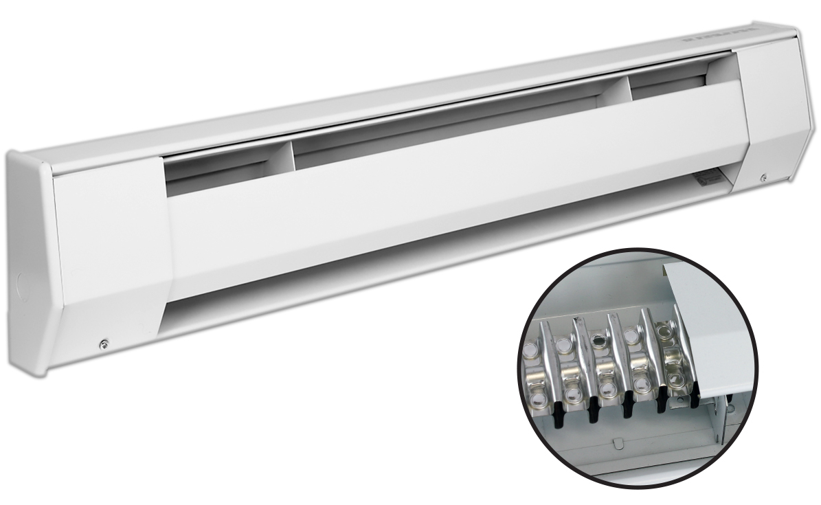 2K2005BW K Series Electric Baseboard Heater, 208 V AC, 500 W, Wall Mount