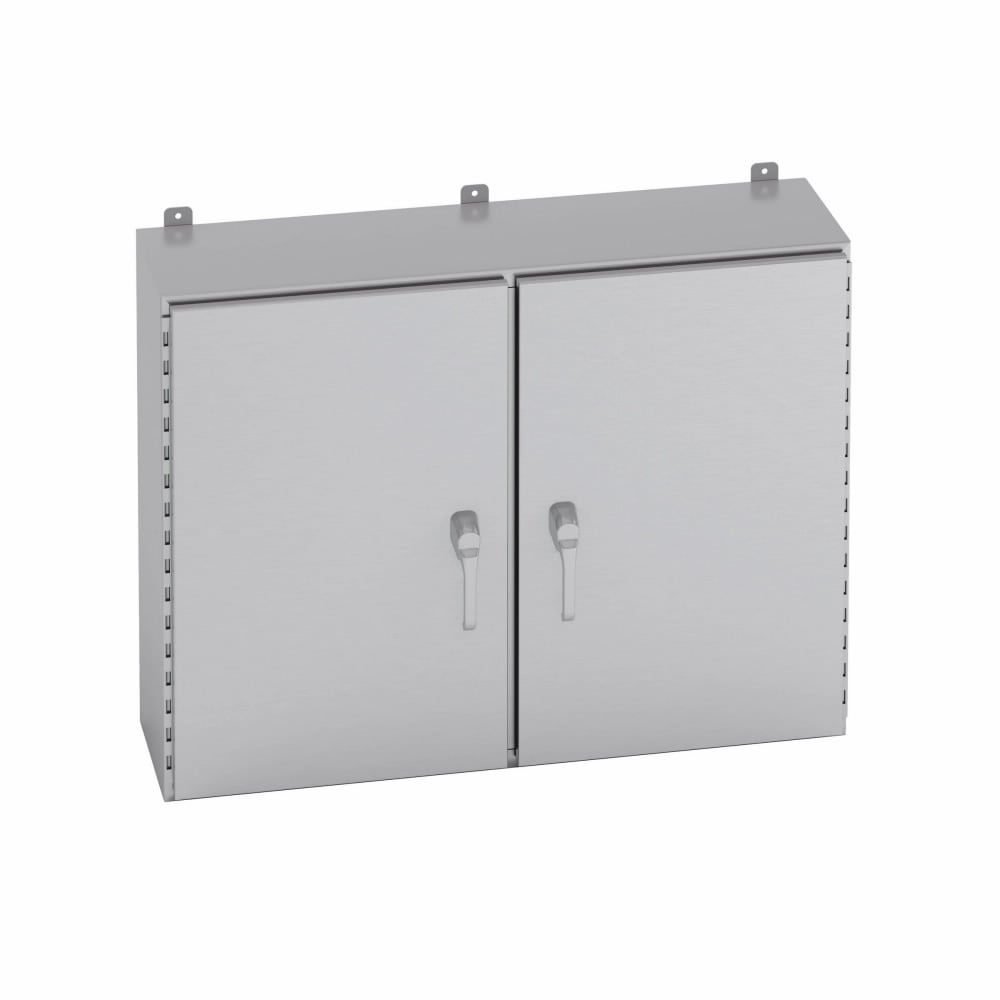 484812-4XSD3PT 2-Door Electrical Enclosure, 48 in W x 12 in D x 48 in H, NEMA 4X NEMA Rating, 304 Stainless Steel