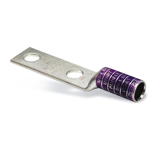 LCN600 Color-Keyed 2-Hole Compression Lug, 600 kcmil Flexible/Stranded Copper Conductor, 1/2 in Stud, Copper