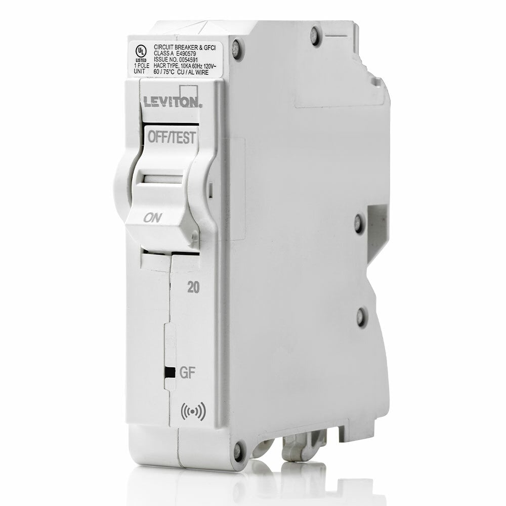 LB120-GS Ground Fault Smart GFCI Branch Circuit Breaker, 120 VAC, 20 A, 10 kA Interrupt, 1 Poles, Magnetic Trip