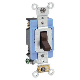 1202-2 Self-Grounding Toggle Switch, 120/277 V AC, 15 A, 1/2, 2 hp Power Rating