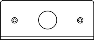FIFP75 Unassembled Poke Through Device Faceplate With (1) 3/4 in Trade Size Knockout, 4-5/8 in L x 1-7/8 in W, 1 Gangs, Metal