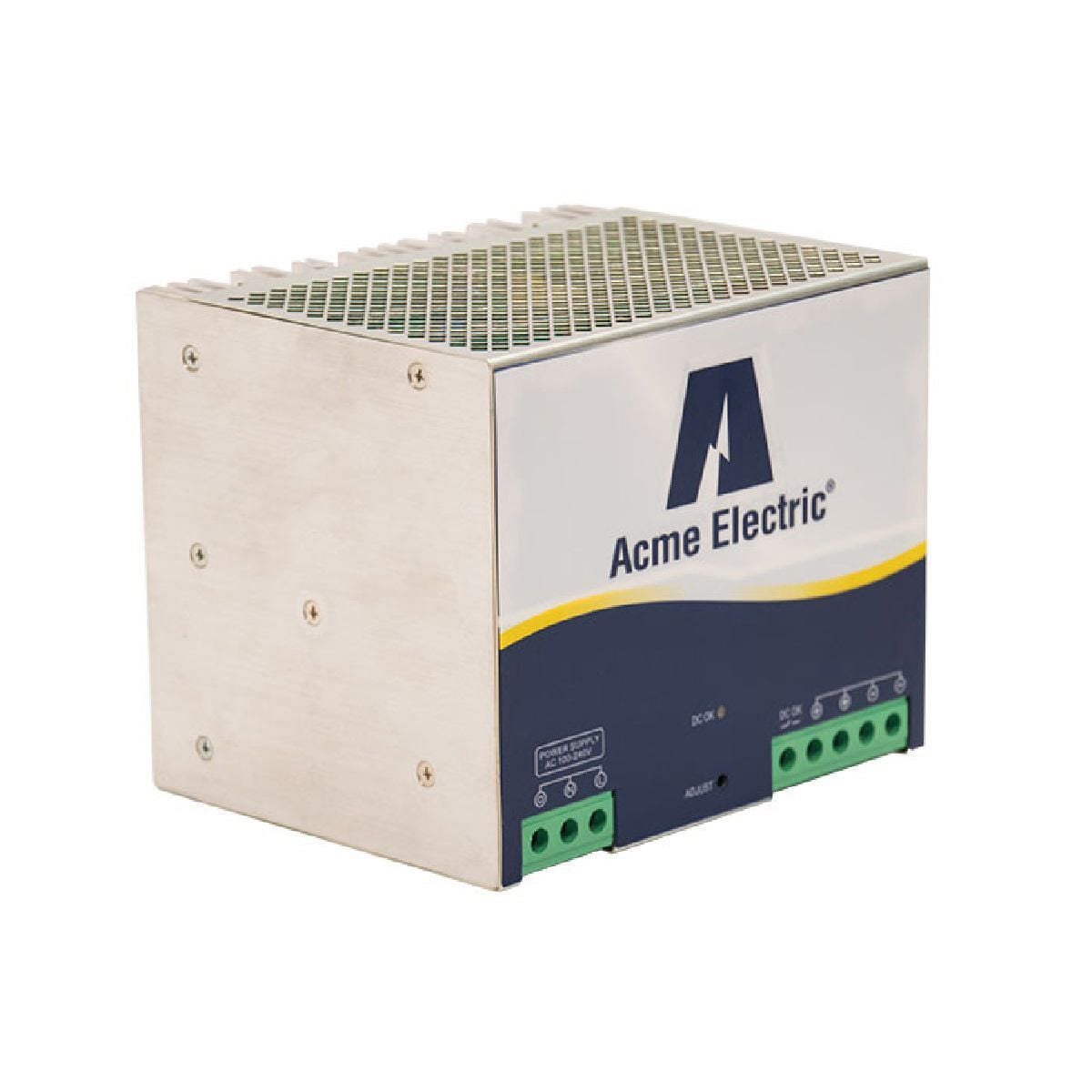 DM12420 DM Series 1-Phase Terminal Block Connection DC Power Supply, 90 to 254 V AC Input, 24 VDC Output, 480 W Power Rating, 20 to 17.1 A, DIN Rail Mount
