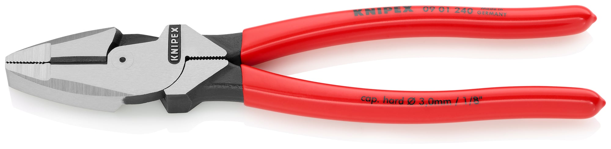 High Leverage Lineman's Pliers New England Head, 9 1/2 in., Plastic Coating