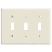 PJ3-T Midway Size Traditional Wall Plate, 3 Gangs, 6-3/4 in W x 4-7/8 in H, Thermoplastic, Light Almond