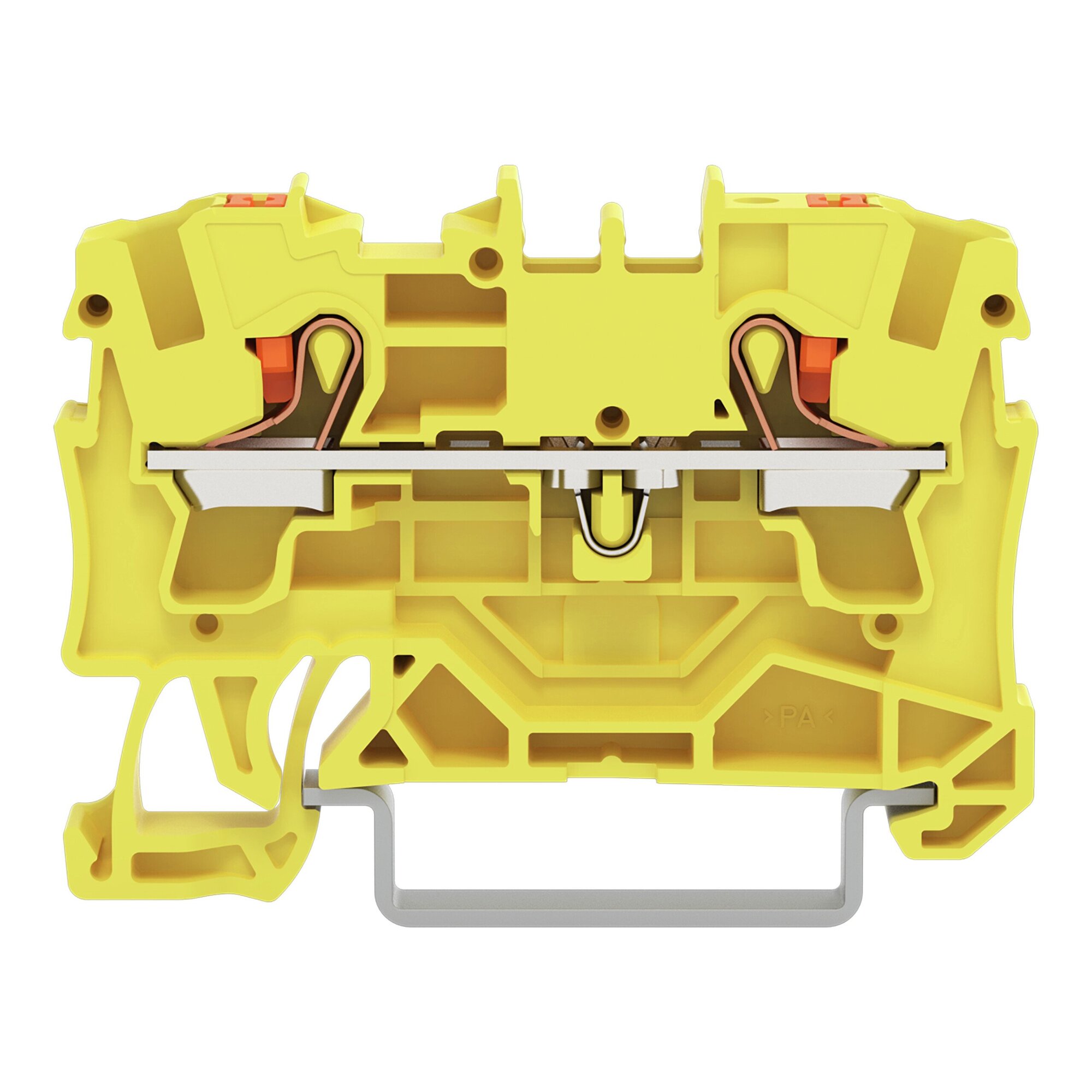 2204-1206 Push-In Conductor Terminal Block, 800 V, 20 to 10 AWG Wire, 1 Poles, DIN Rail Mount