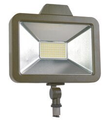 SLMFLD1A/030UNV840/WF/BZ/74908 2-Piece Slim Non-Dimmable Floodlight, LED Lamp, 30 W Fixture, 120 to 277 VAC, Bronze Powder Coated Housing
