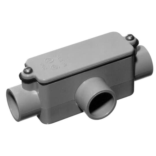 E983G Carlon Type T Non-Metallic Conduit Body, 1-1/4 in Hub, 32 cu-in Capacity, PVC