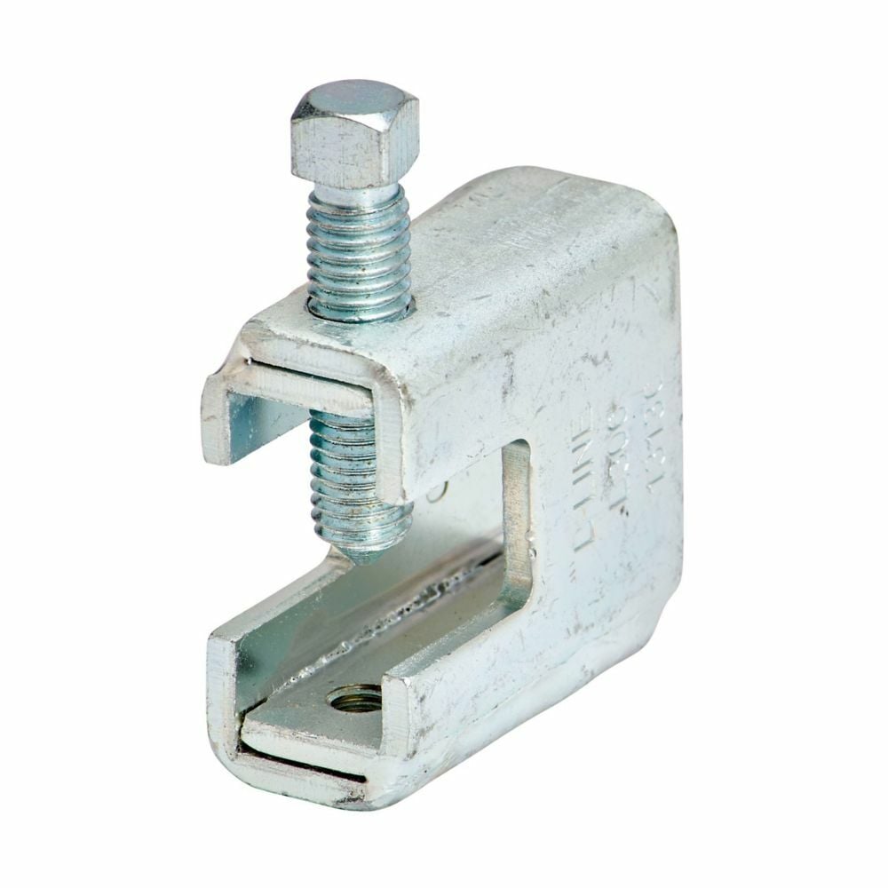 B307ZN Rod to Beam Clamp, 1/2-13 Rod, 1/16 to 7/8 in THK Flange, 1100 lb Load, Low Carbon Steel, Electro-Zinc Plated