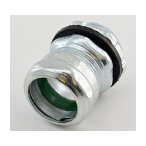 251-SRTI Bridgeport Concretetight Raintight Insulated Throat Patented Compression Connector, 3/4 in Trade, For Use With EMT Conduit, Steel, Electro-Plated Zinc