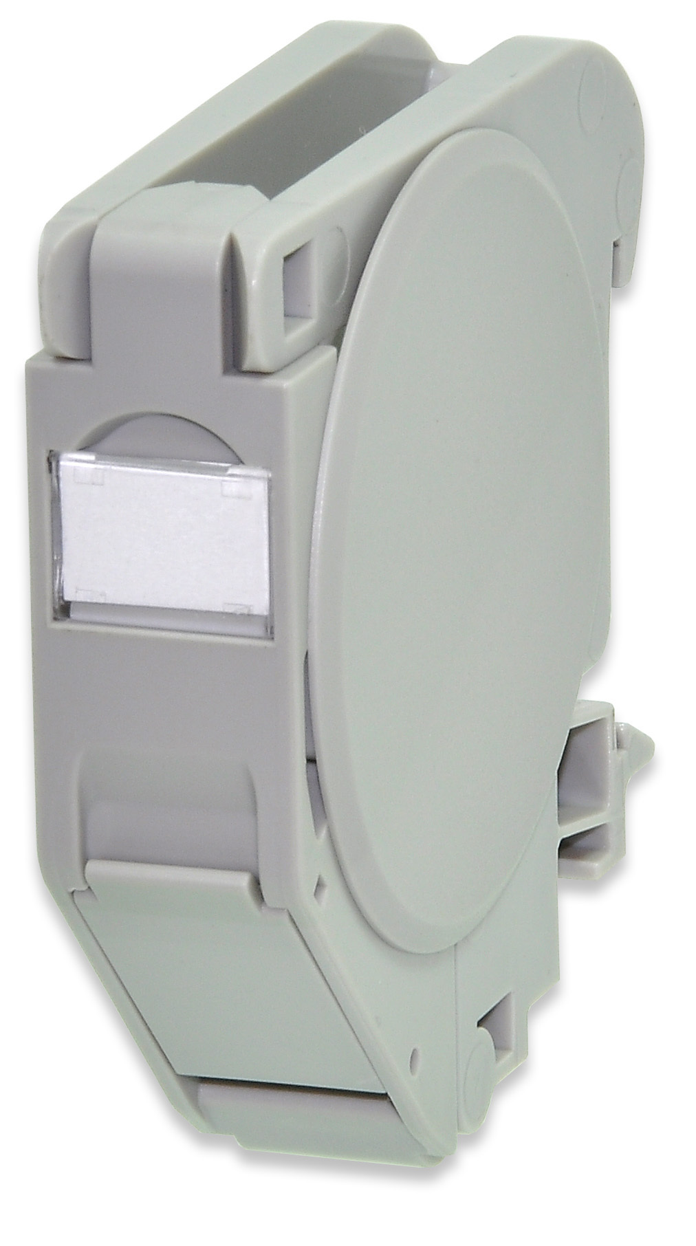 KI-DIN-RMM-SL Industrial Jack, For Use With Mt and Tl Series Screened Jack, Krj45/Xs Unscreened Feed-Thru Coupler, Thermoplastic, Silver