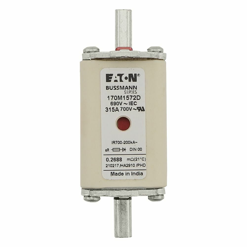170M1572D Semi-Conductor High Speed Fuse, 315 A, 690 V, 200 kA Interrupt, Class: aR, Square Body