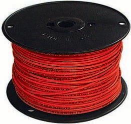 27023101 Type MTW/AWM/TFFN Building Wire, 600 V AC, (1) 18 AWG Stranded Copper Conductor, 500 ft L, Red