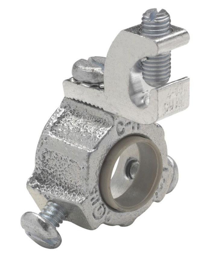 GLS10 Lazy-Lug Ground Bushing, 4 in Trade, 3/0 AWG Wire Min, 6 AWG Wire Max, Malleable Iron