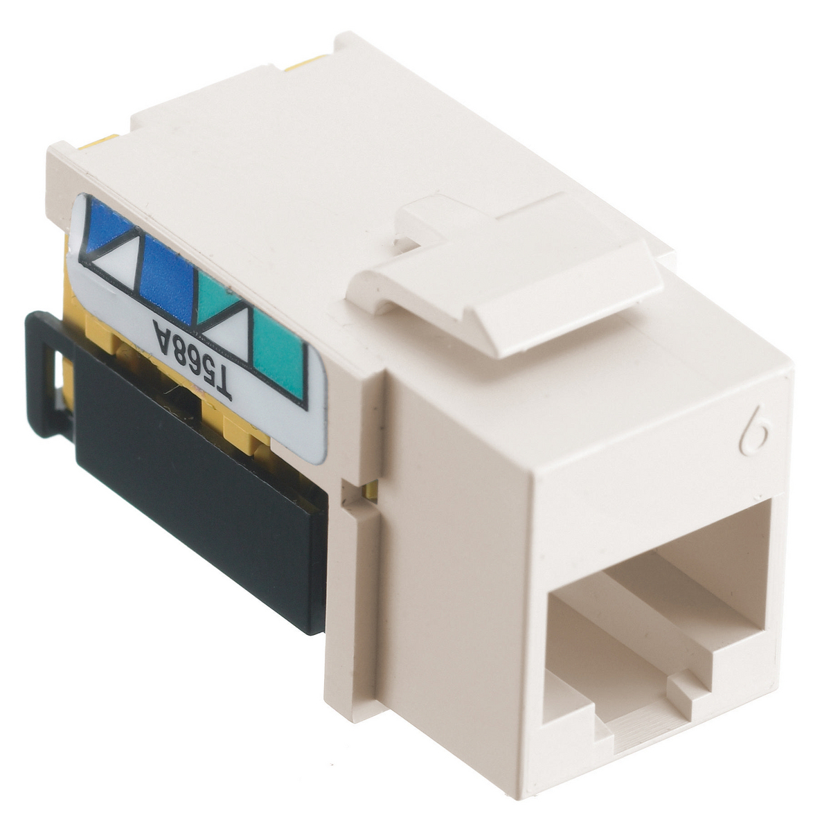 NSJ6I Standard Universal A/B Modular Jack, Cat 6 Module, Screw Mount, Ivory
