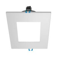 DLE421203KSQWH Edge Lit 4 in Aperture Dimmable Flat Panel Recessed LED Downlight, LED Lamp, 8.3 W Fixture, 120 V AC, Cast Aluminum Housing