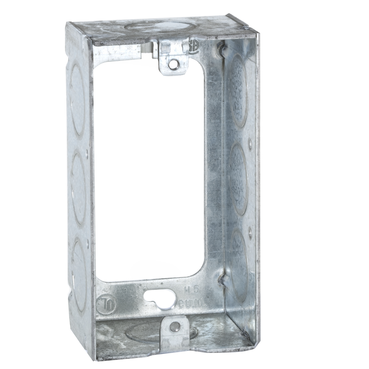 653 1-Outlet Welded Handy Box Extension Ring, Steel, 11.5 cu-in Capacity, 1 Gangs, (1) Outlets, (6) Knockouts