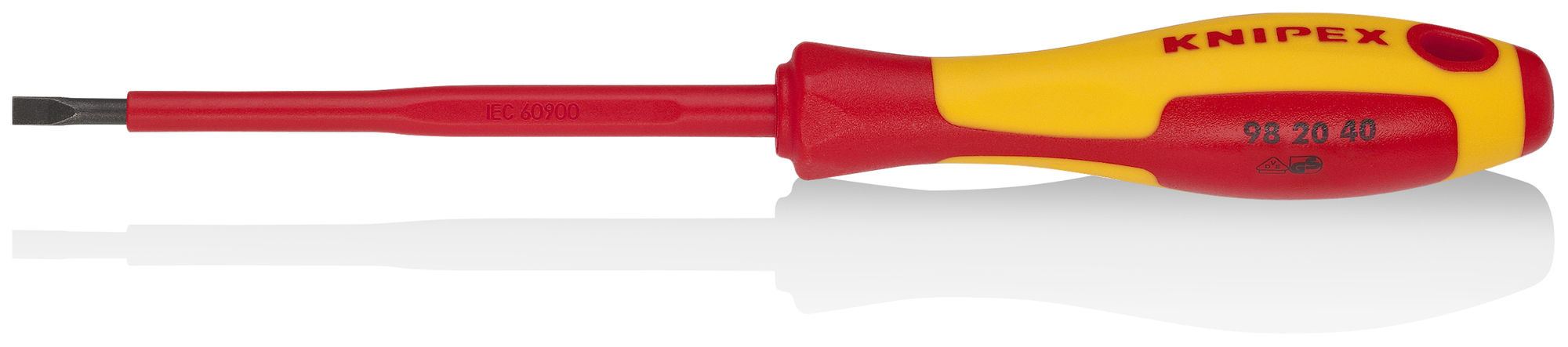 Slotted Screwdriver, 4 in.-1000V Insulated, 5/32 in. tip, 8 in., Multi-Component, VDE