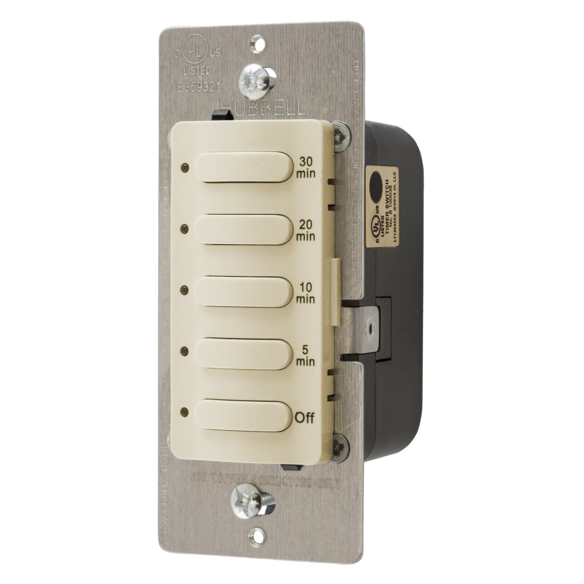 DT5030I Countdown Fixed Standard Timer Wall Switch, OFF, 5, 10,20, 30 min Setting, 120/277 V AC, 2 Poles