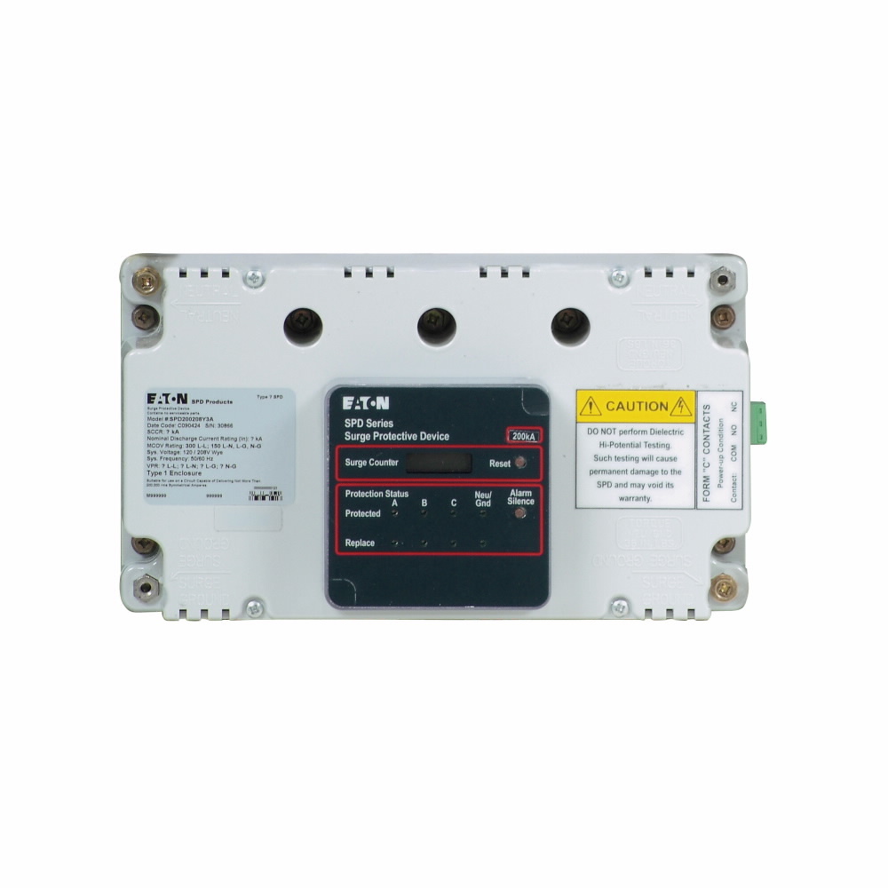 SPD100480Y3C Surge Protection Device, 277/480Y V AC, 50/60 Hz, 200 kA SCCR, 3 Phase