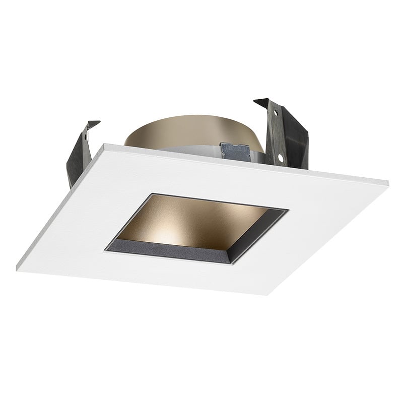 42LSQ WWH Square Downlight Reflector Trim, 4 in ID, LED Lamp, For Use With 4 in TC 1000 Lumens Internally Adjustable LED Downlight