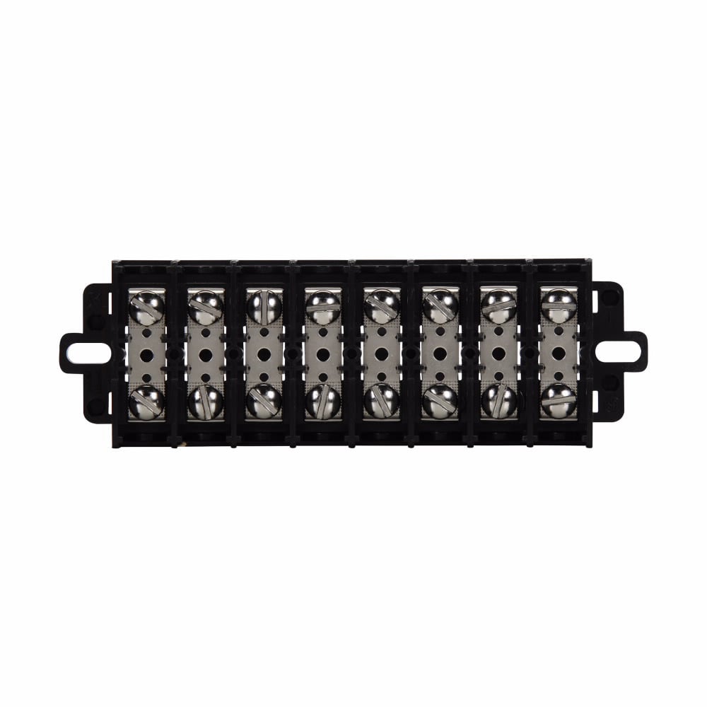 KU6 Double Row Distributor Assembly Terminal Block, 600 V, 60 A, 22 to 6 AWG Wire, Black