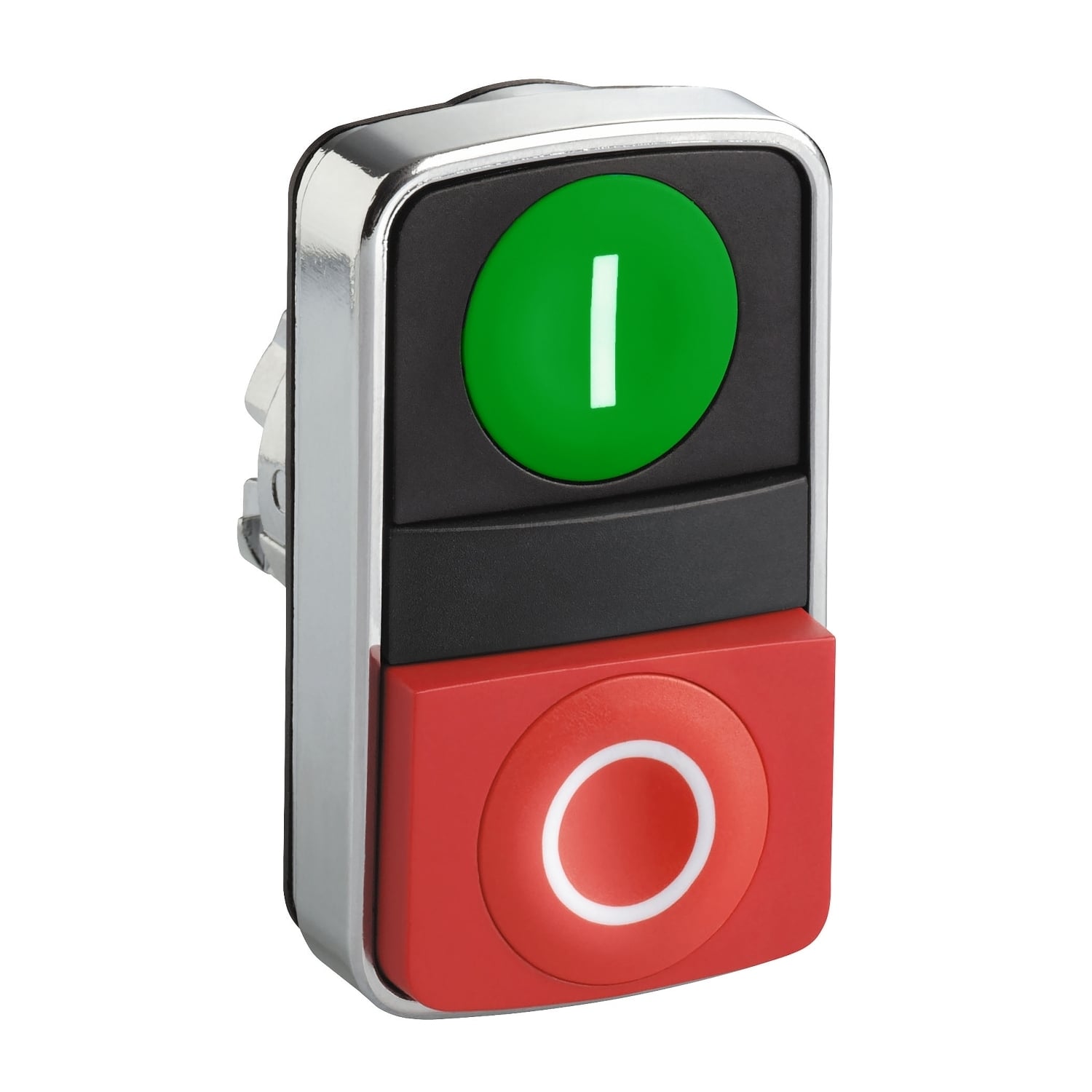 ZB4BL7341 Harmony Double Head Non-Illuminated Pushbutton Head Operator, 22 mm, Rectangle Shape, Metal, Green/Red