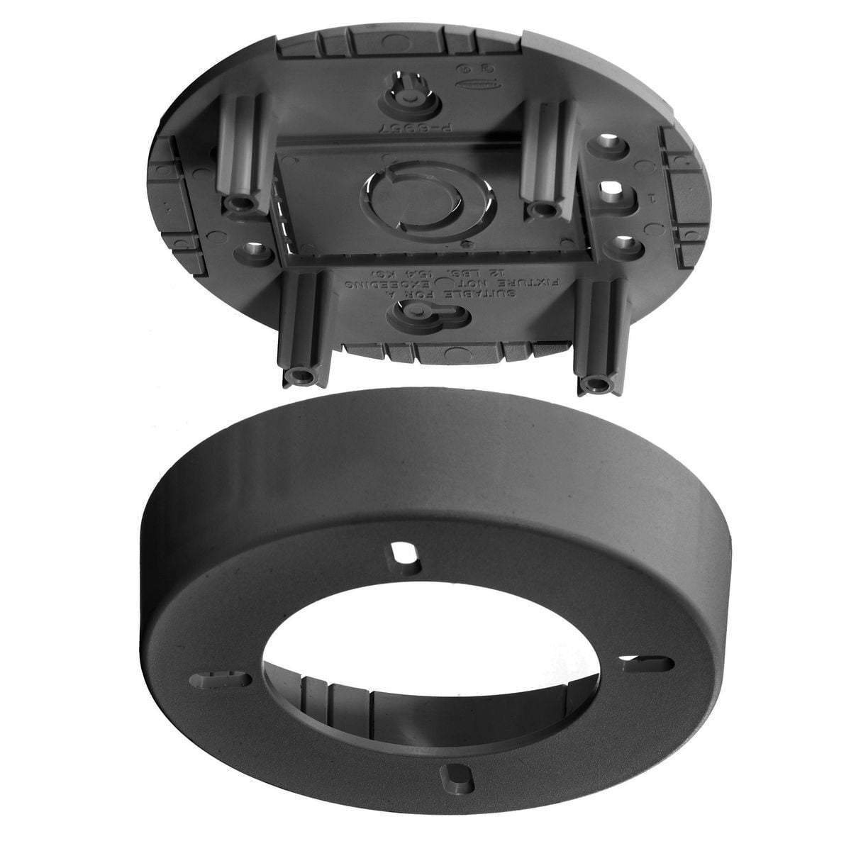 PDB12LFBK Round Non-Metallic Light Fixture Box, 61 in L x 1.29 in H, Black