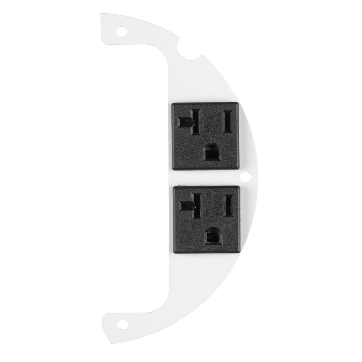 S1R6SPZ 60/40 Split Right Side/Standard Sized Sub Plate With (2) 20 A Pre-Wired Receptacles, 5-1/4 in L x 2.48 in W, Galvanized Steel