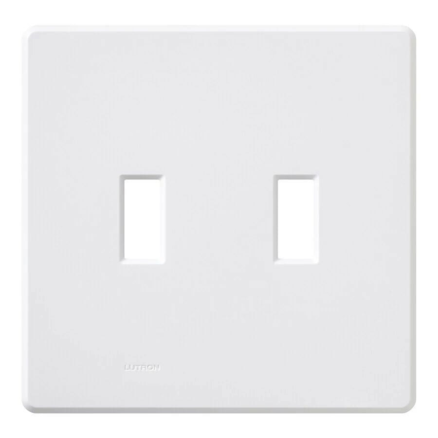 FG-2-WH Fassada Wall Plate for Traditional Style Dimmers or Switches, 2 Gang, Matte, White
