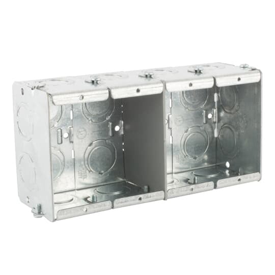 GW-425-G Steel City Gangable Masonry Box, Steel, 64 cu-in Capacity, 4 Gangs, 1 Outlets, 28 Knockouts