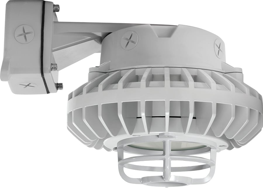 HAZBLED42FF-DG Vaporproof Fixture With Die Cast Guard,) LED Lamp, 43 W Fixture, 120/208/240/277 V AC, Gray/Polyester Powder Coated Housing