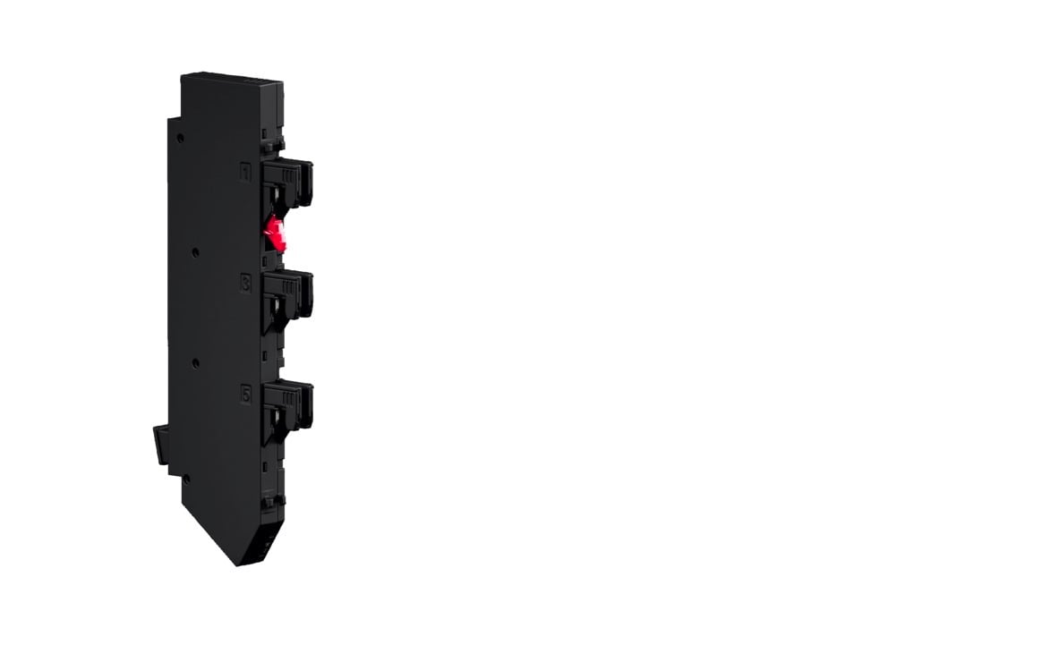 RX Bus-mounting fuse base 32 A, 3-pole, 10x38 mm, with LED, W: 18 mm