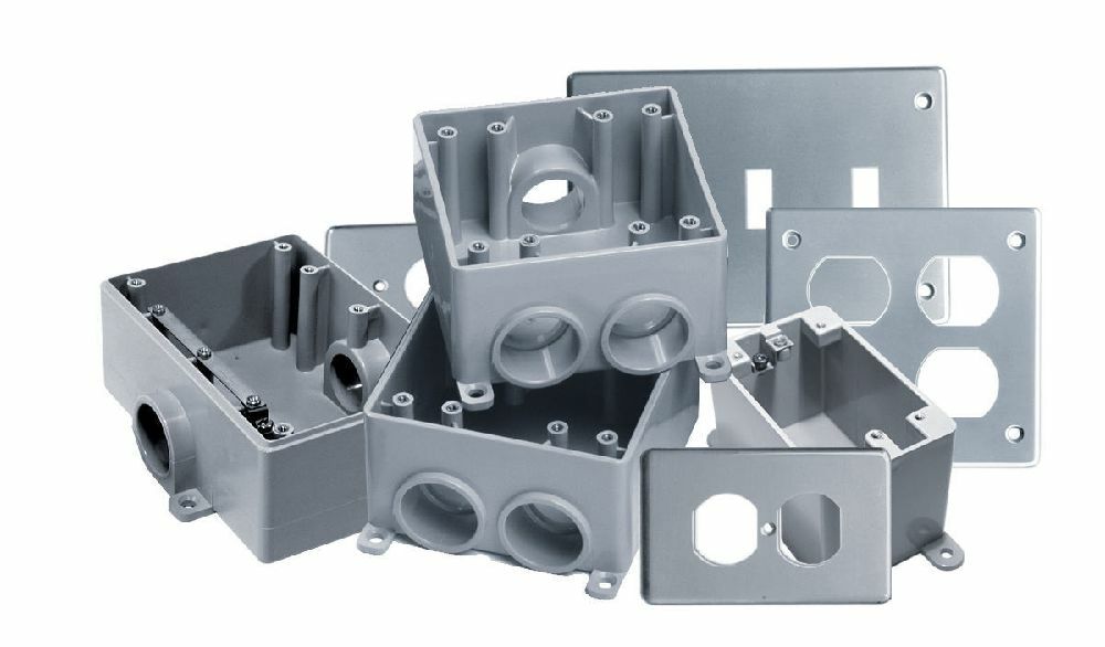 278038 F-Series Type FD Gang Blank Box, PVC, 47.5 cu-in Capacity, 3 Gangs, 4-3/4 in L x 4-3/4 in W x 3 in D
