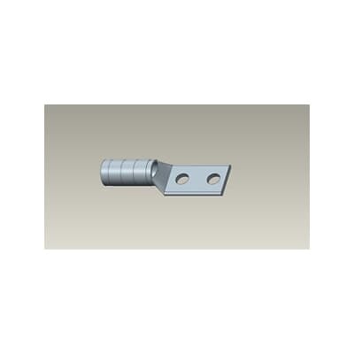 54856BEPH Color-Keyed 54800 2-Hole Non-Insulated Compression Lug With Peep Hole, 2 AWG Copper Conductor, Die Code: 33, 5/16 in Stud, Copper