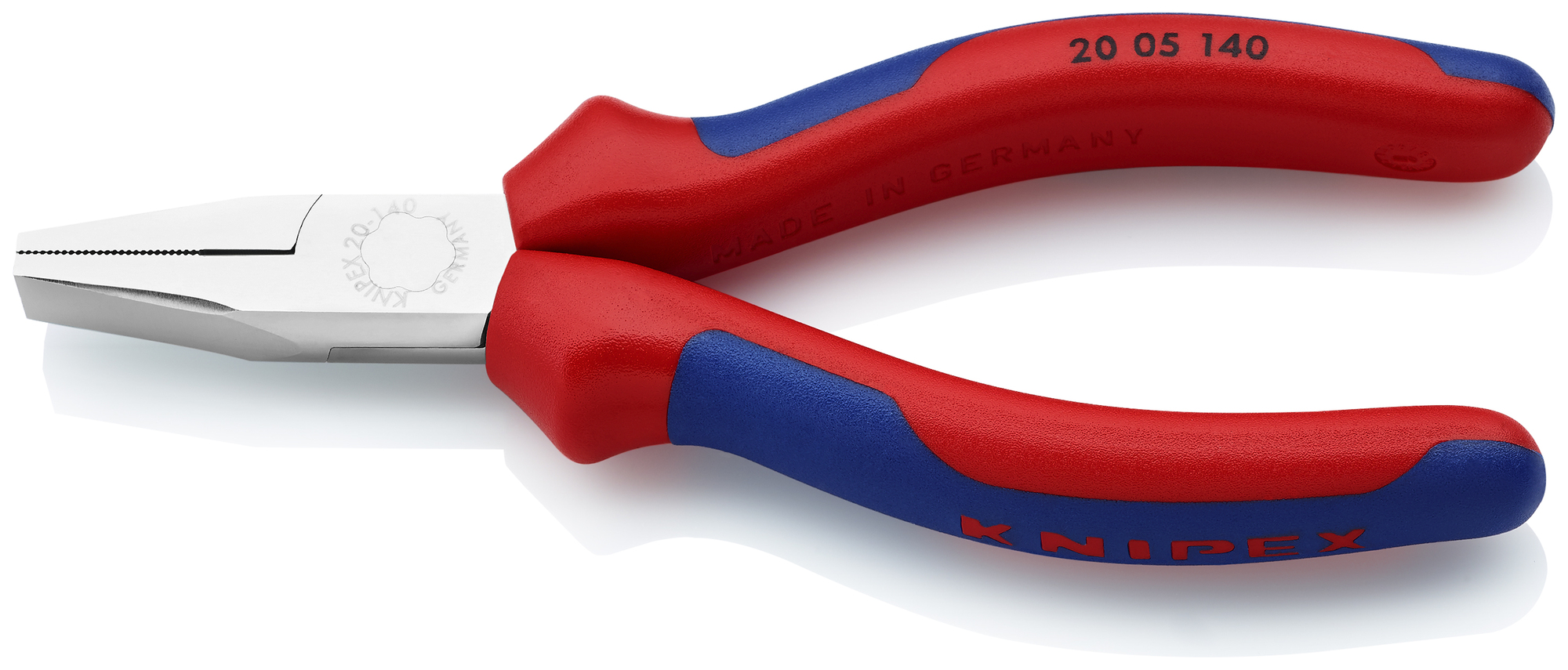 Flat Nose Pliers, 5 1/2 in., Multi-component, Chrome Plated