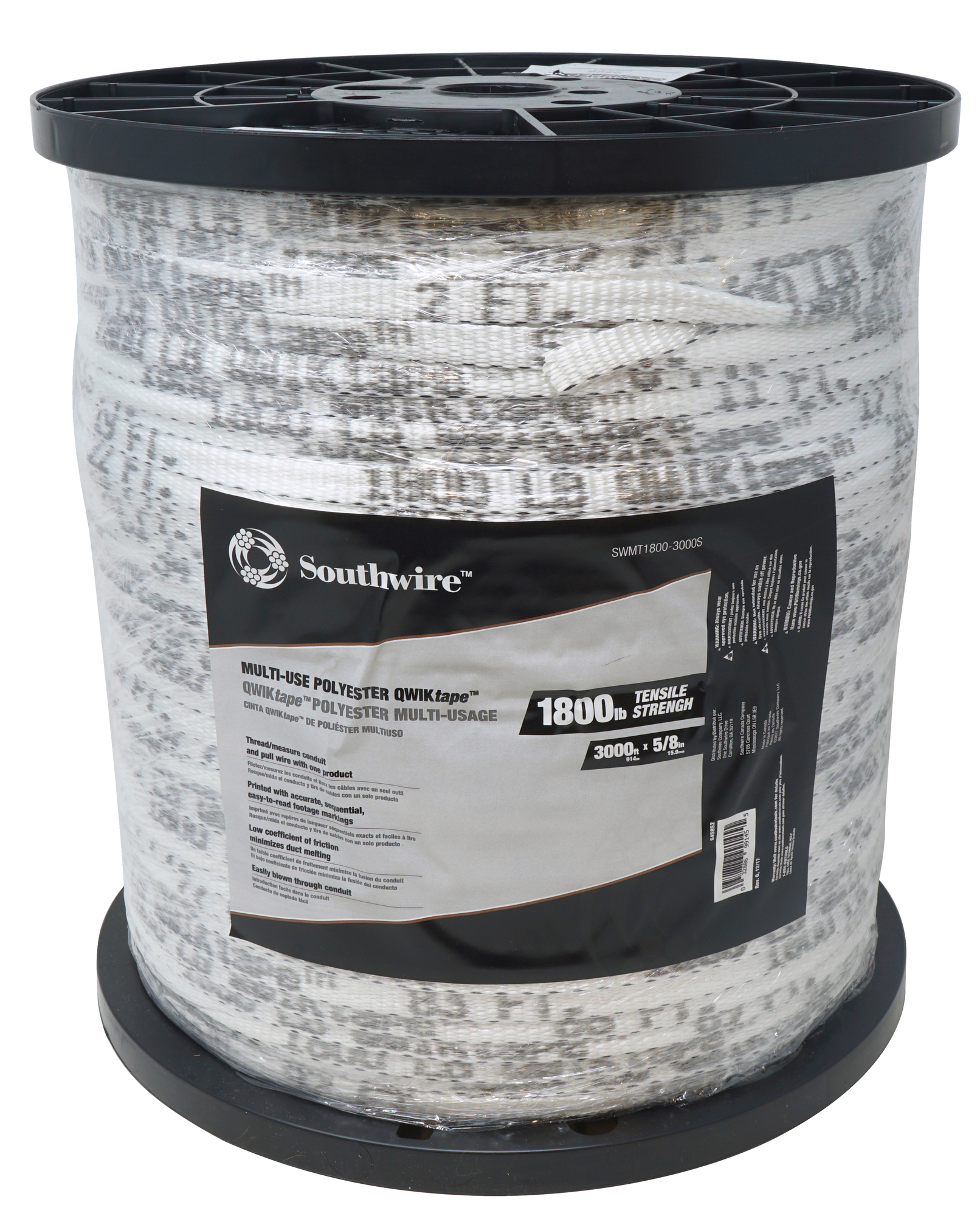 64585201 Fish Tape, 5/8 in W Tape, 3000 ft L Tape