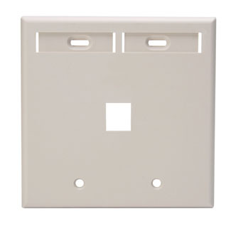 42080-1TP QuickPort Standard Size Wallplate With ID Window, 2 Gangs, 4-5/8 in W, Plastic, Surface Mount