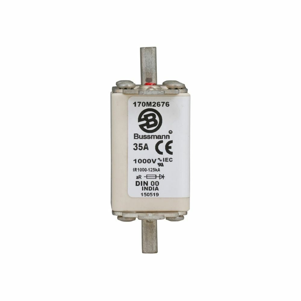170M2676 Semi-Conductor High Speed Fuse, 35 A, 1 kV, 125 kA Interrupt, Class: aR, Square Body