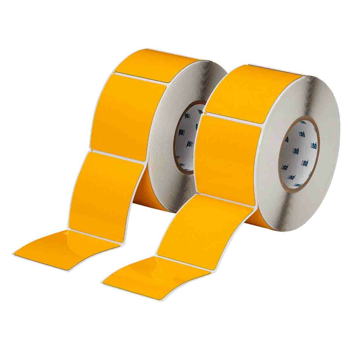 THTEP-178-593-.5YL Rectangular Raised Panel Label, 3-1/2 in L x 3 in W, Colored Blank Legend, Yellow, B-593 Polyester, 250 per Roll Labels