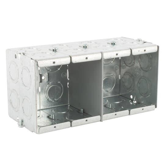 GW-435-G Steel City Gangable Masonry Box, Steel, 93.5 cu-in Capacity, 4 Gangs, 1 Outlets, 32 Knockouts